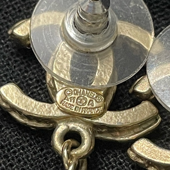 Chanel Double C Pearl Pendant Earrings - Picture 4 of 6